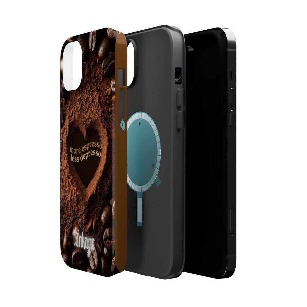 "More Espresso Less Depresso" Magnetic Phone Cases (Quote)