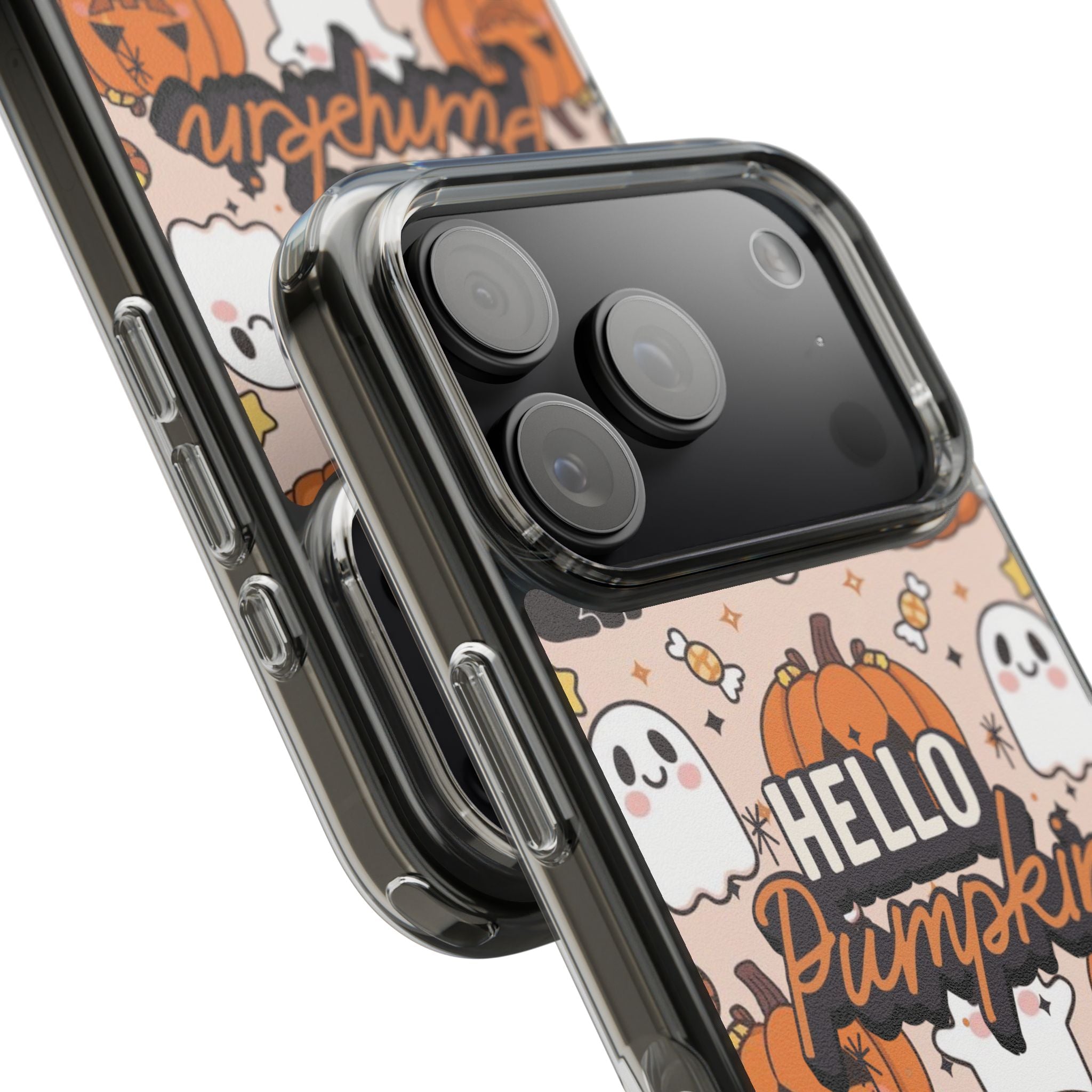Cute Pumpkin Ghost Clear Impact Phone Case (Season)