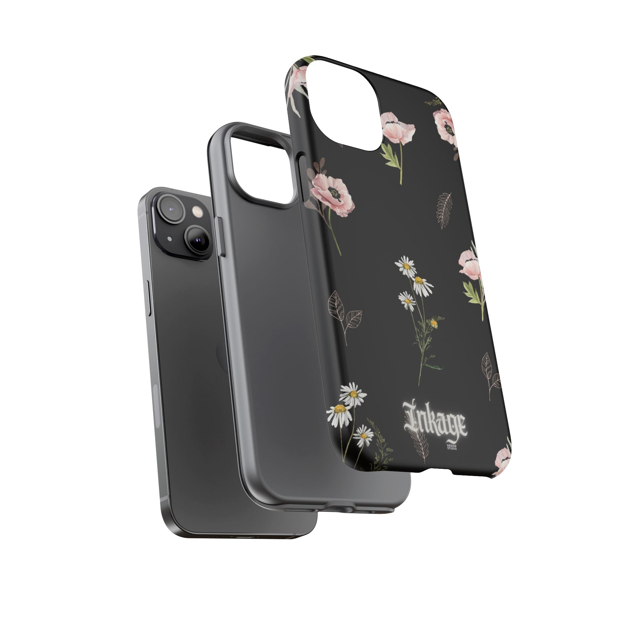 Elegant Black Florals Tough Phone Cases (Minimal)