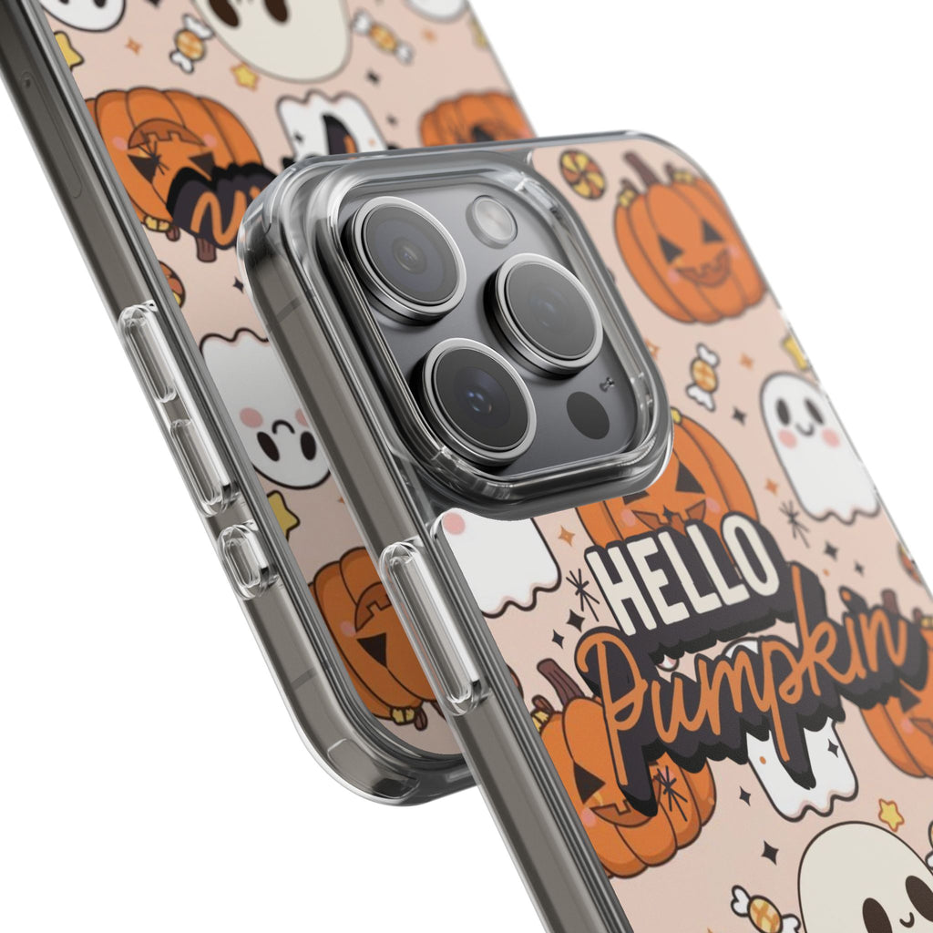 Cute Pumpkin Ghost Clear Impact Phone Case (Season)