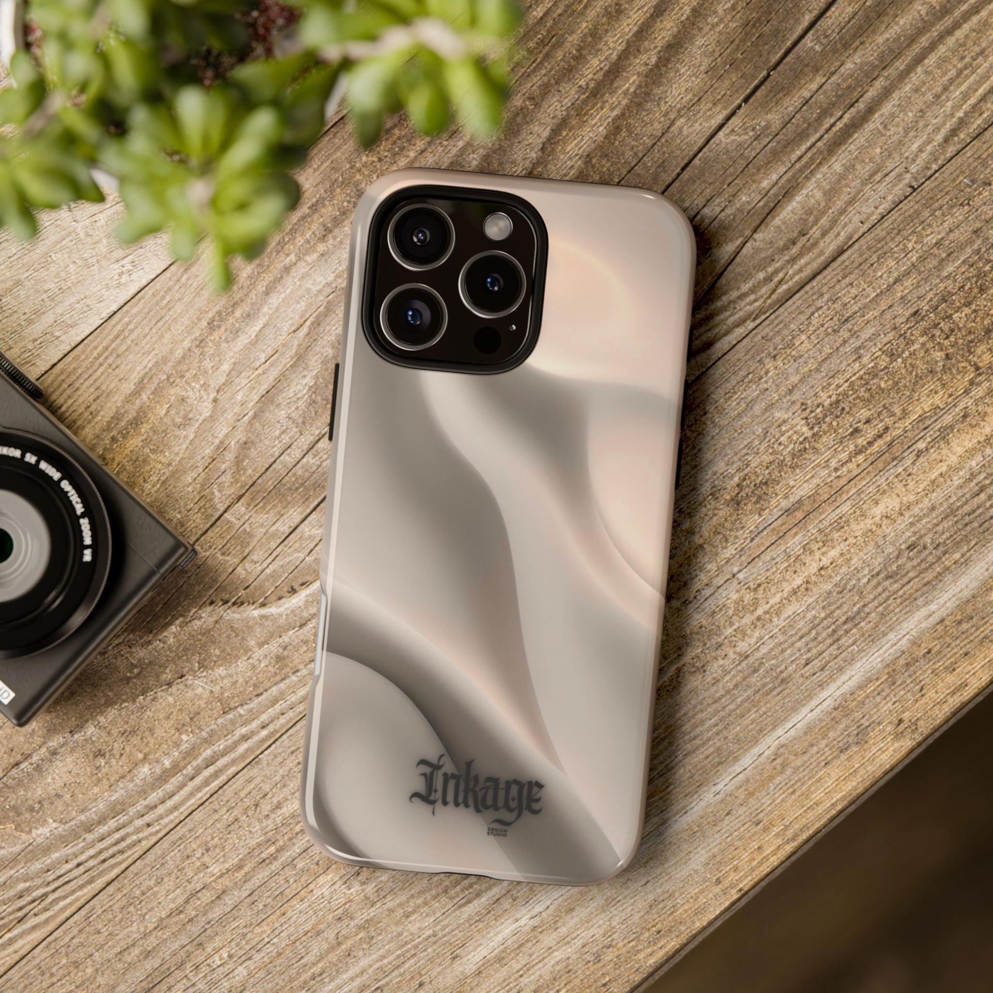 Beige Wavy Flow Tough Phone Case (Minimal)