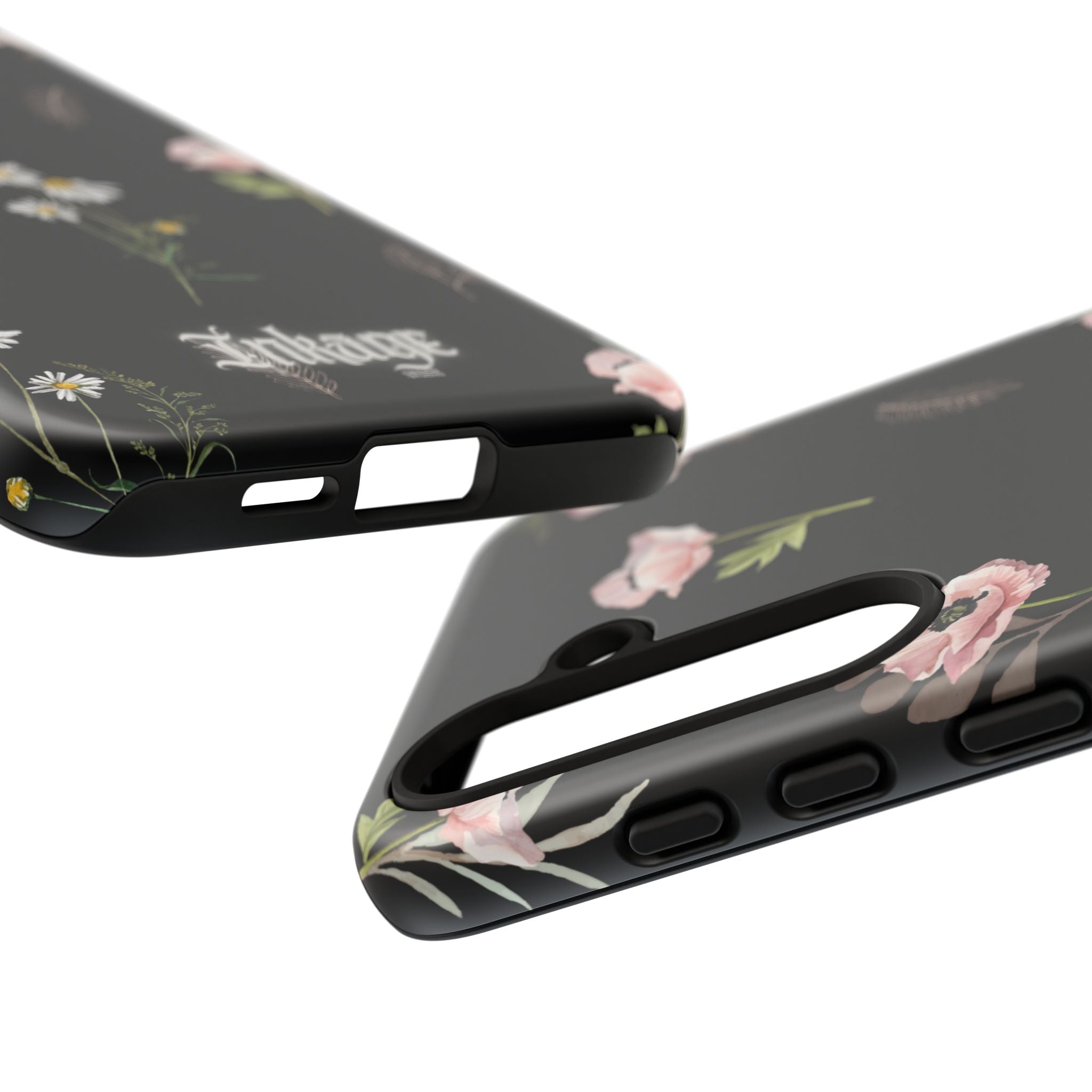 Elegant Black Florals Tough Phone Cases (Minimal)
