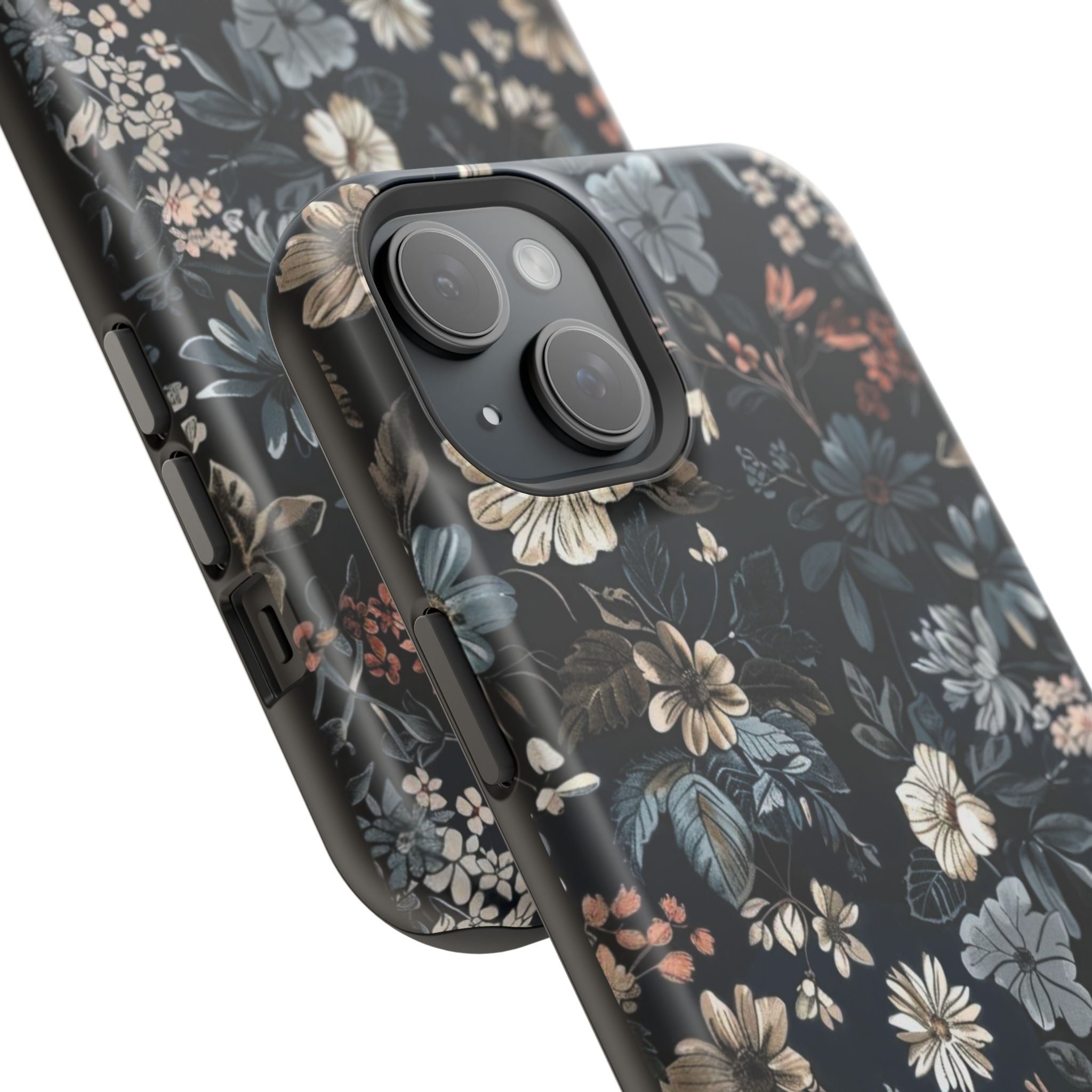 Black Florals Magnetic Phone Cases (Minimal)