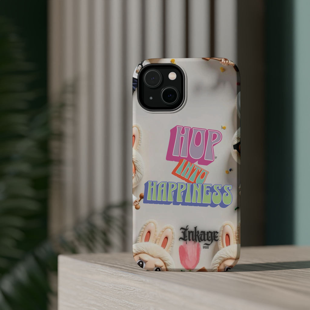 "Hop Into Happiness" Quote Magnetic Phone Case (Animation)
