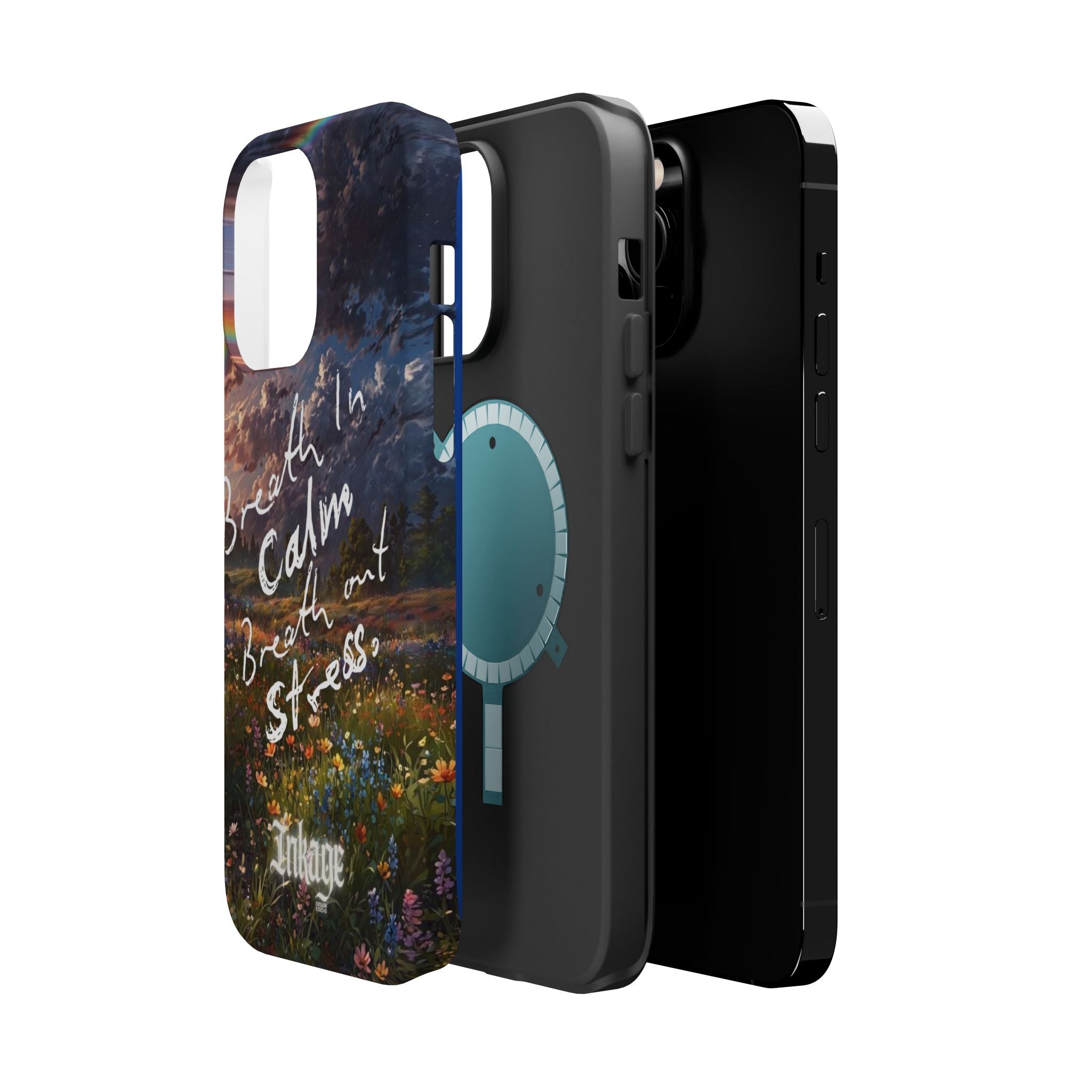 "Breath in Calm Breath out Stress" Quote Magnetic Phone Cases