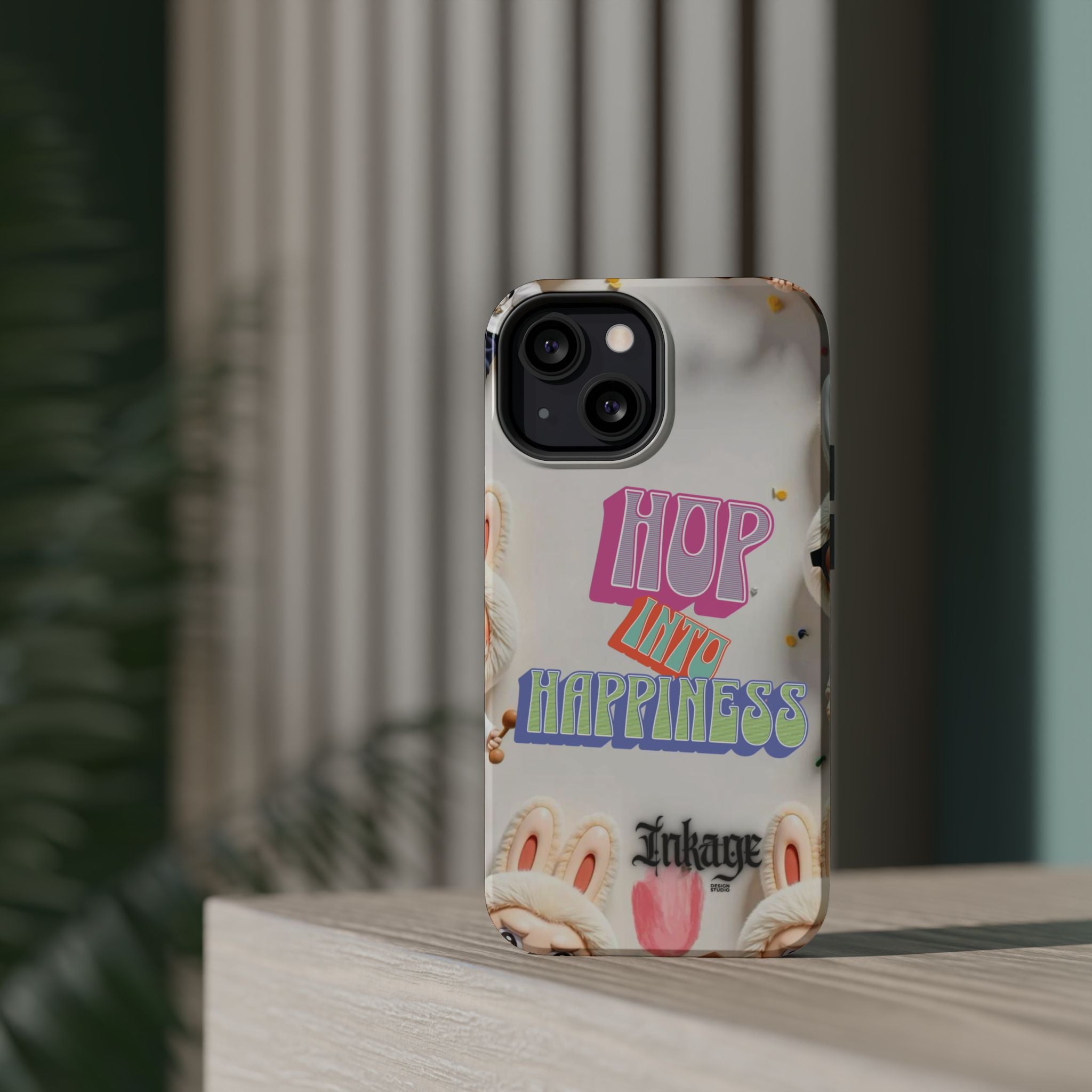 "Hop Into Happiness" Quote Magnetic Phone Case (Animation)
