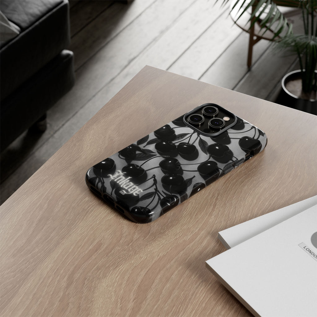 Black Cherry Print Tough Phone Cases (Minimal)