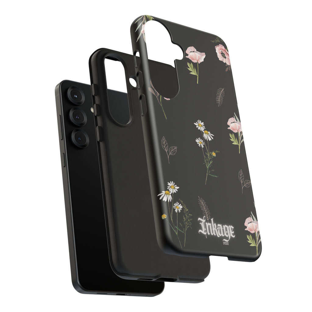 Elegant Black Floral Tough Phone Cases (Minimal)