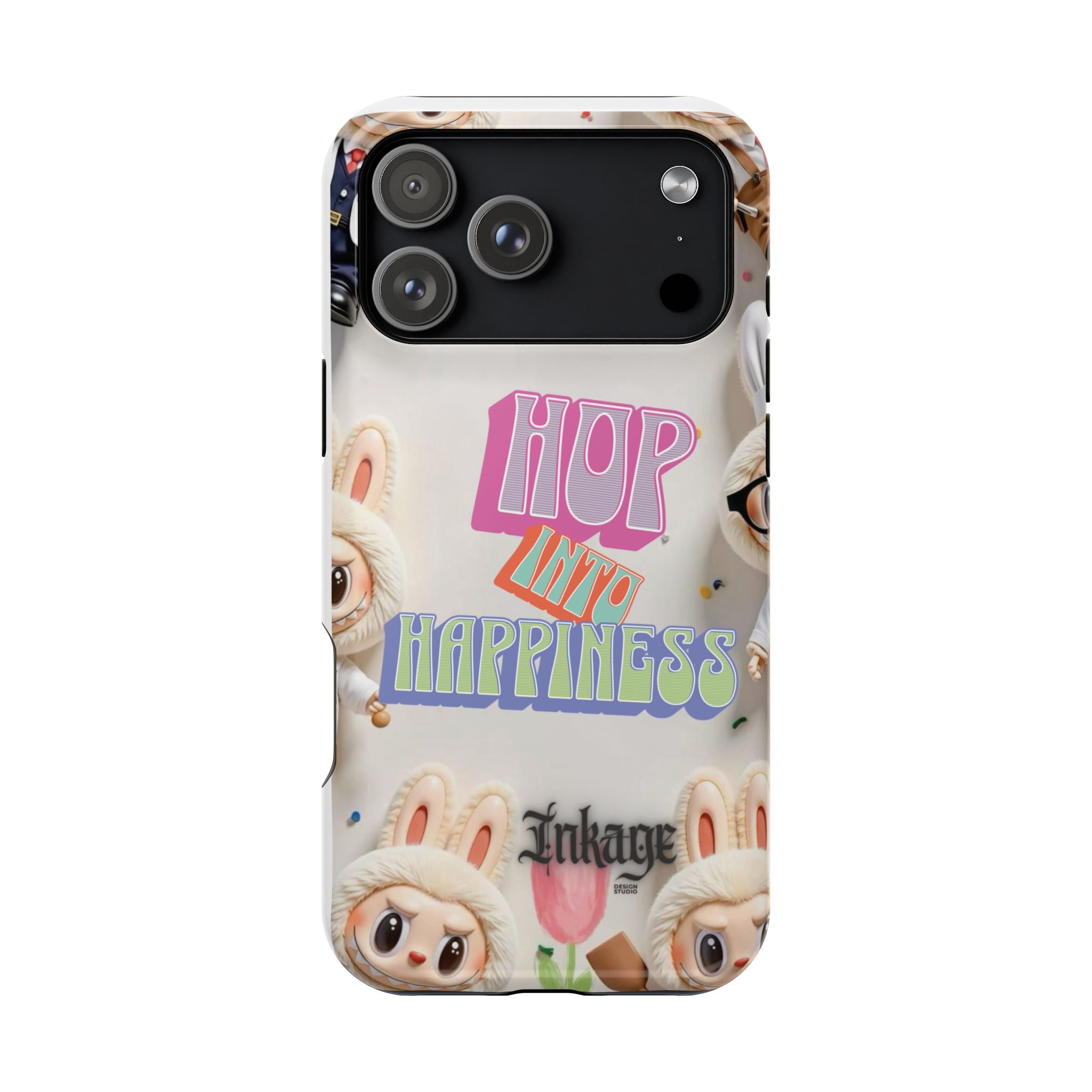 "Hop Into Happiness" Quote Magnetic Phone Case (Animation)