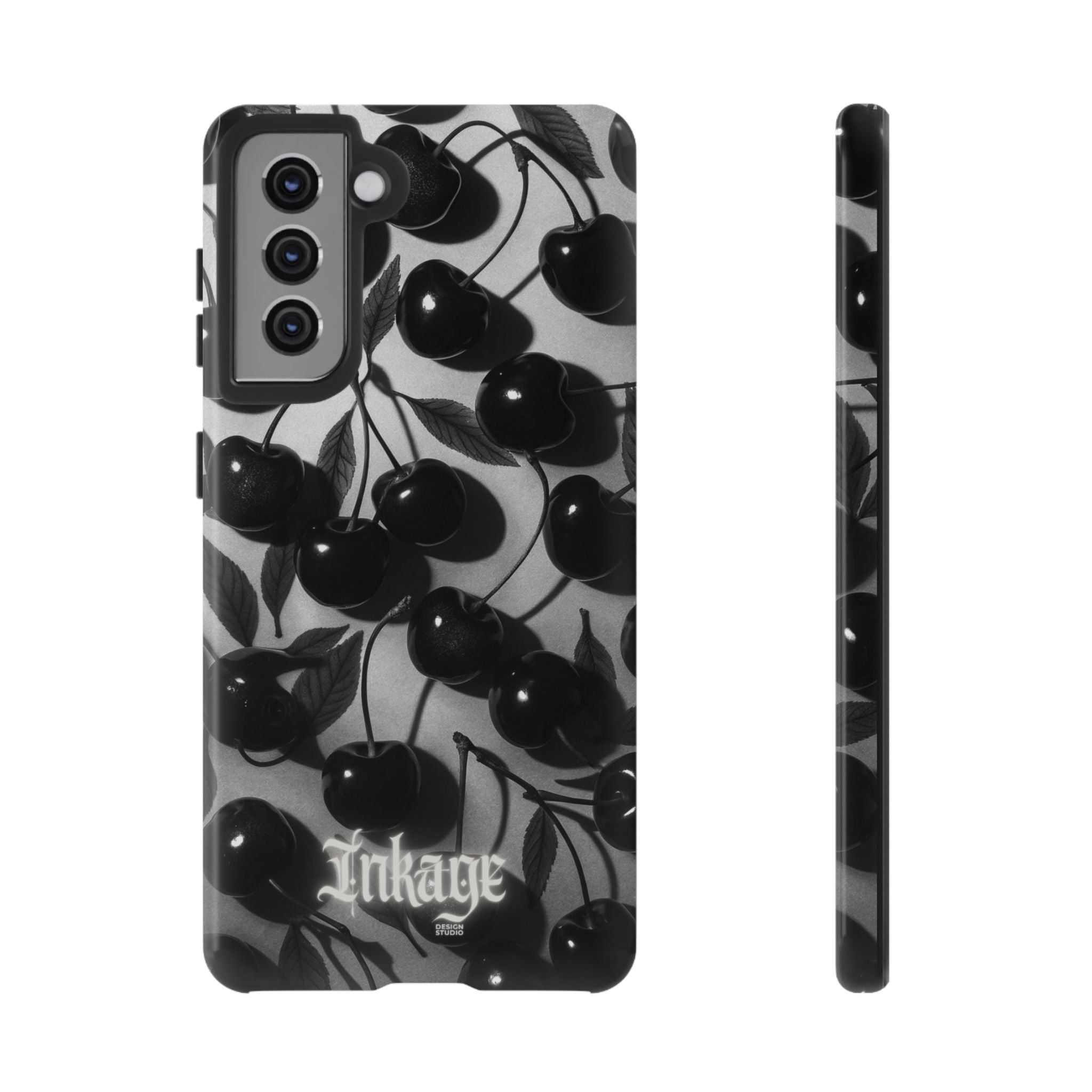 Black Cherry Print Tough Phone Cases (Minimal)