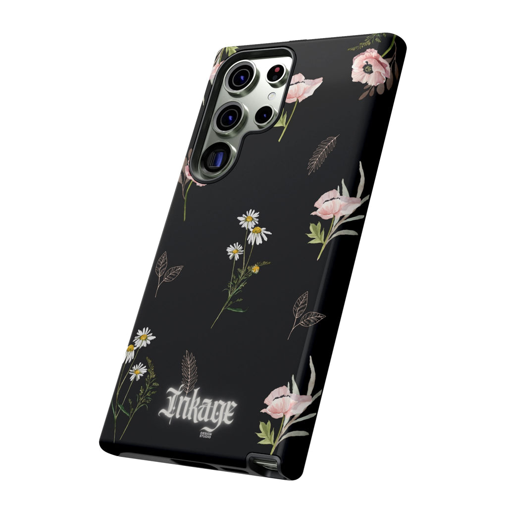 Elegant Black Floral Tough Phone Cases (Minimal)