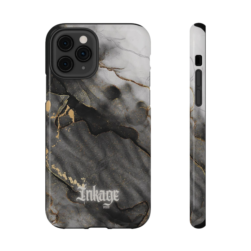White Noir Marble Gold Foil Magnetic Phone Cases (Minimal)
