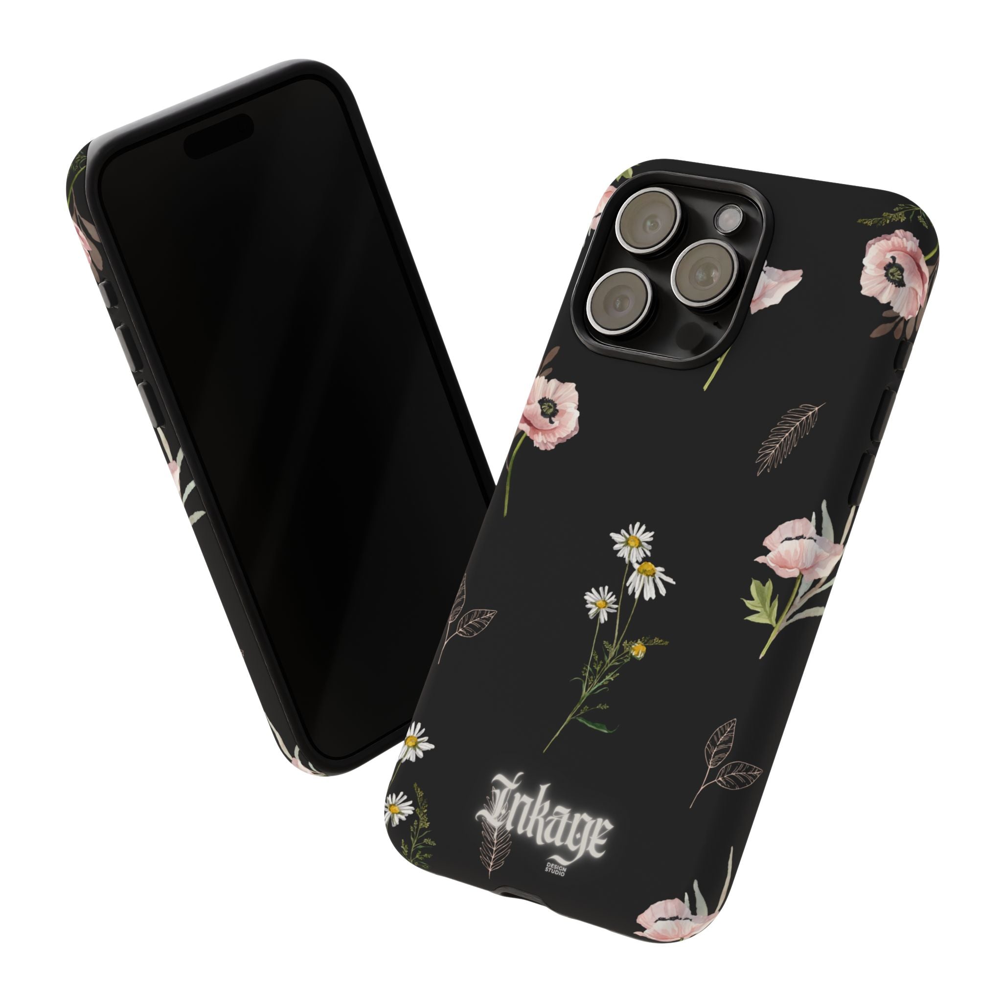 Elegant Black Florals Tough Phone Cases (Minimal)