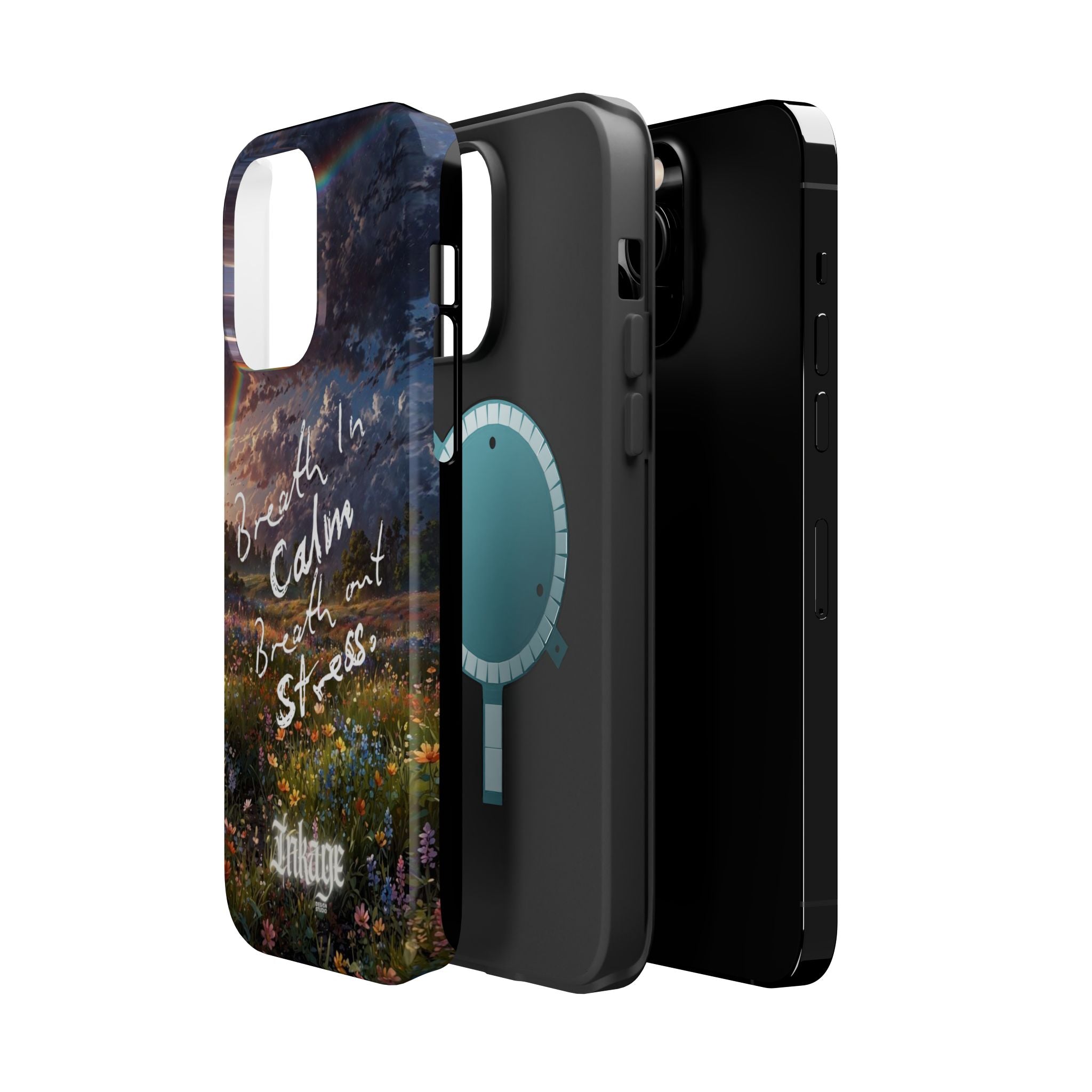 "Breath in Calm Breath out Stress" Magnetic Phone Cases (Quote)