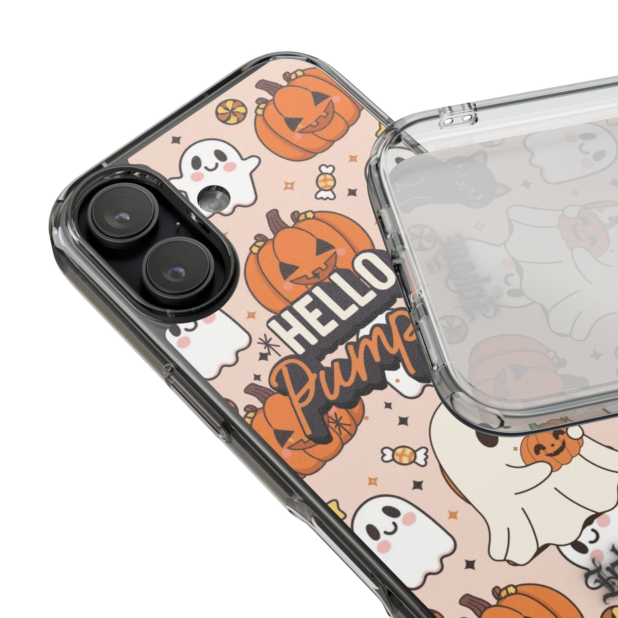 Cute Pumpkin Ghost Clear Impact Phone Case (Season)
