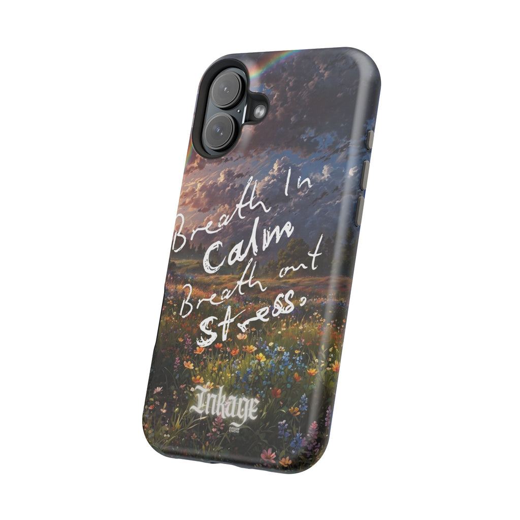 "Breath in Calm Breath out Stress" Quote Magnetic Phone Cases