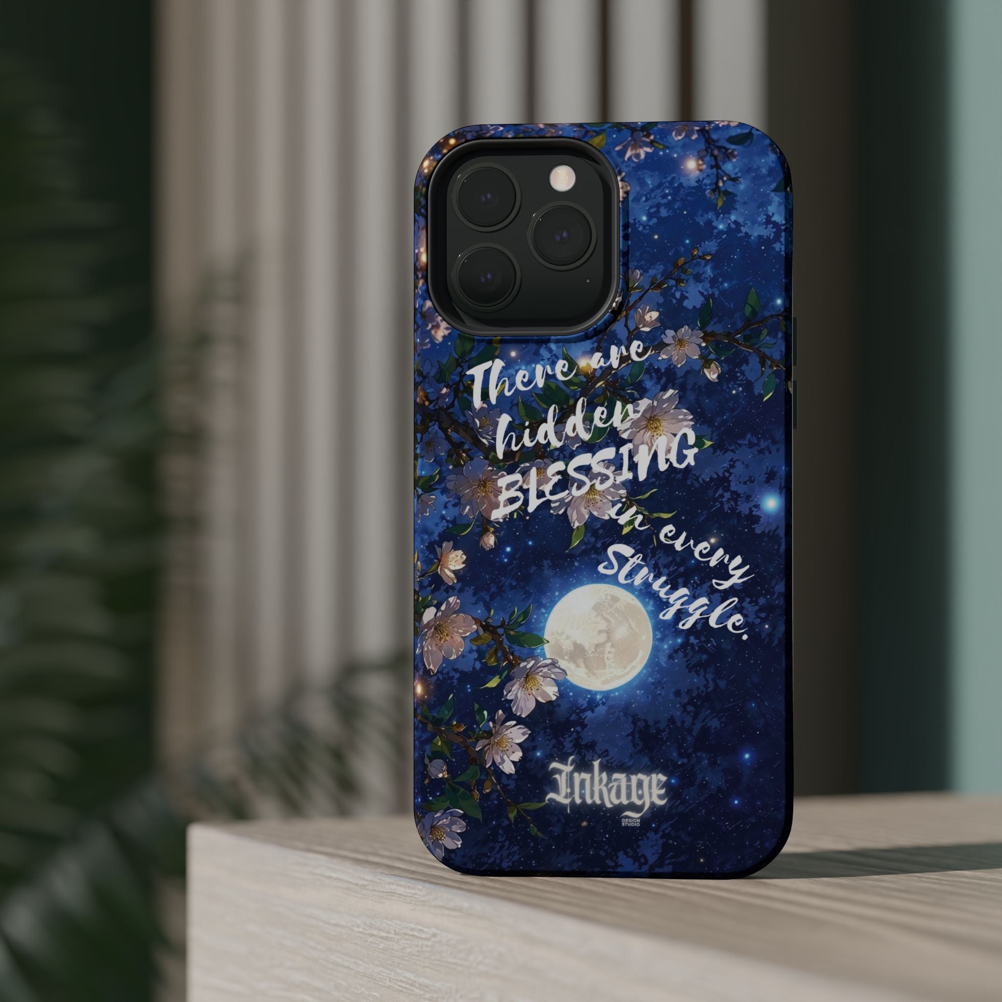 “Moonlit Blessing” Magnetic Phone Cases (Quote)