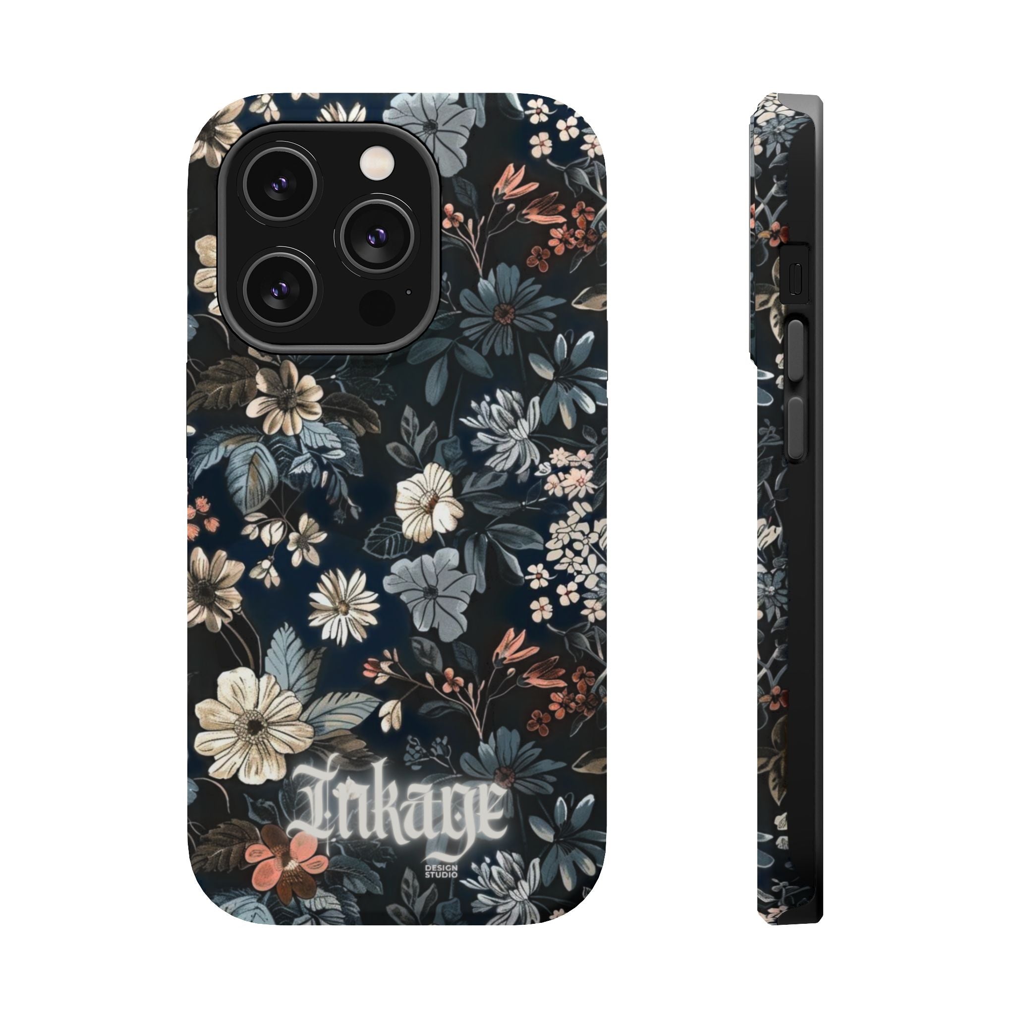 Black Florals Magnetic Phone Cases (Minimal)