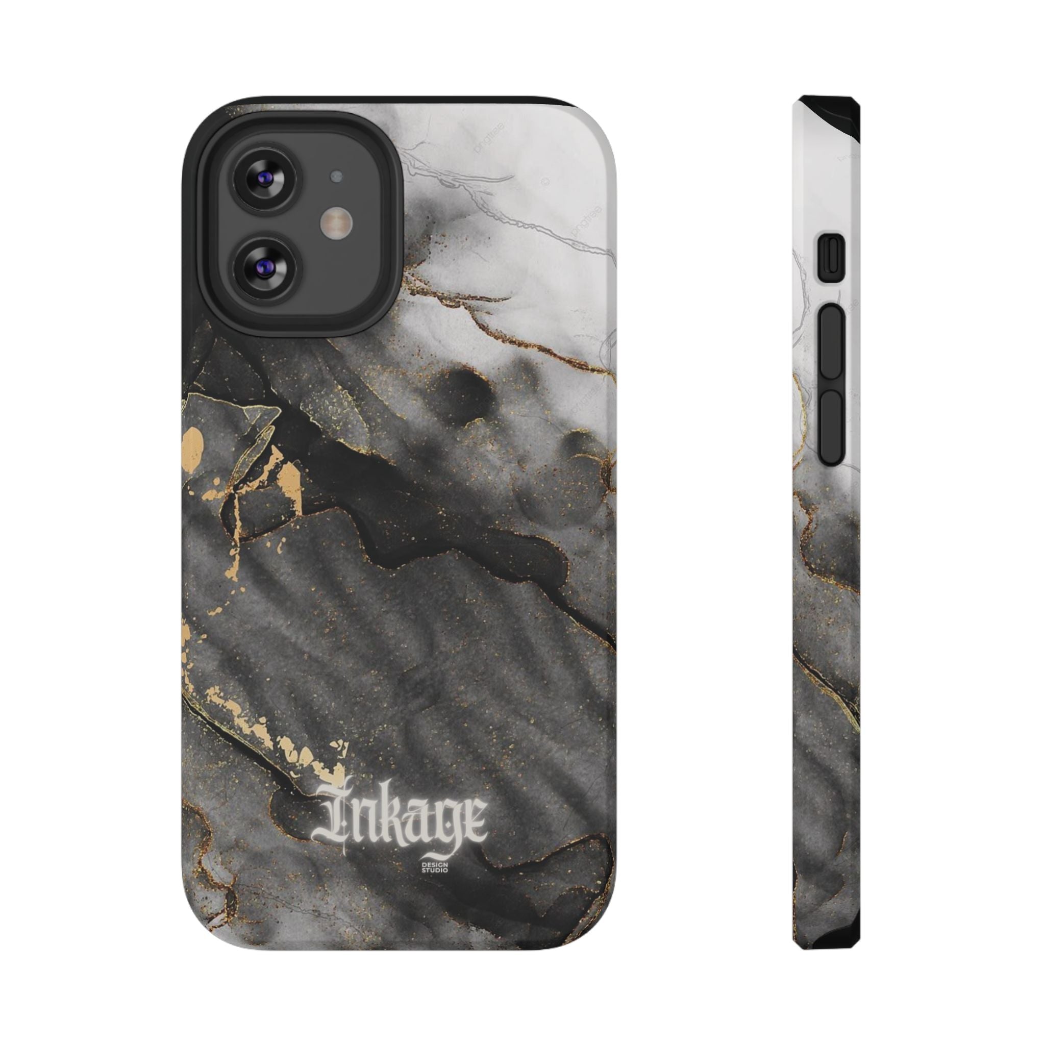 White Noir Marble Gold Foil Magnetic Phone Cases (Minimal)