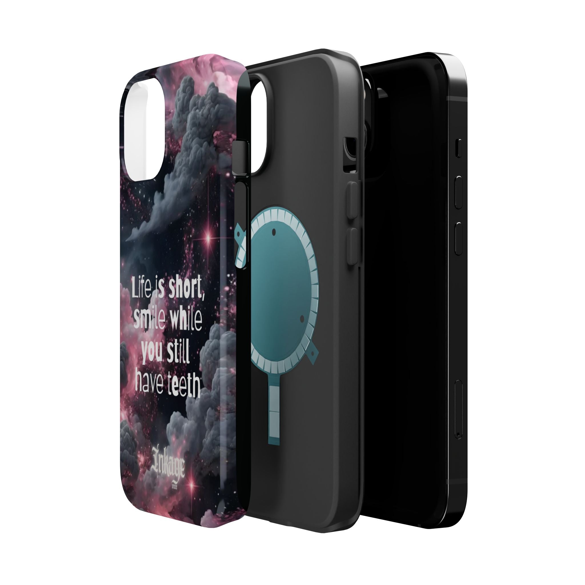 “Life is Short, Smile While You Still Have Teeth” Magnetic Phone Cases (Quote)