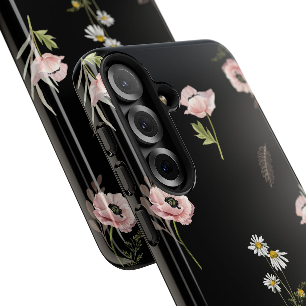 Elegant Black Florals Tough Phone Cases (Minimal)
