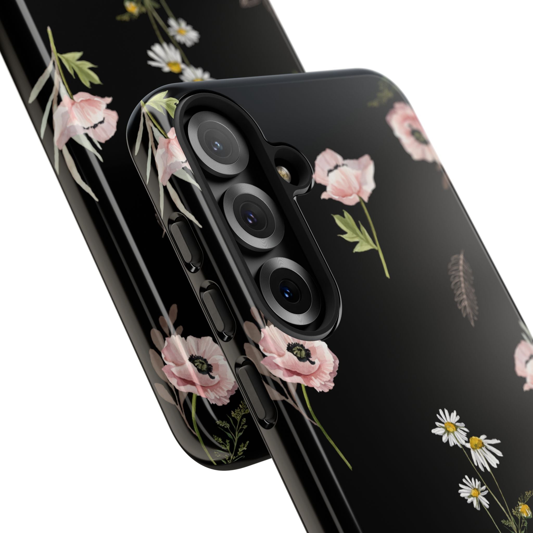 Elegant Black Florals Tough Phone Cases (Minimal)