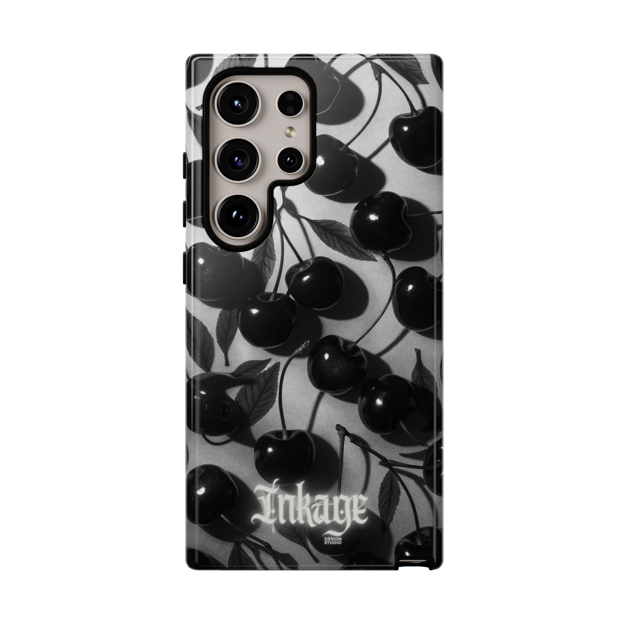 Black Cherry Print Tough Phone Cases (Minimal)