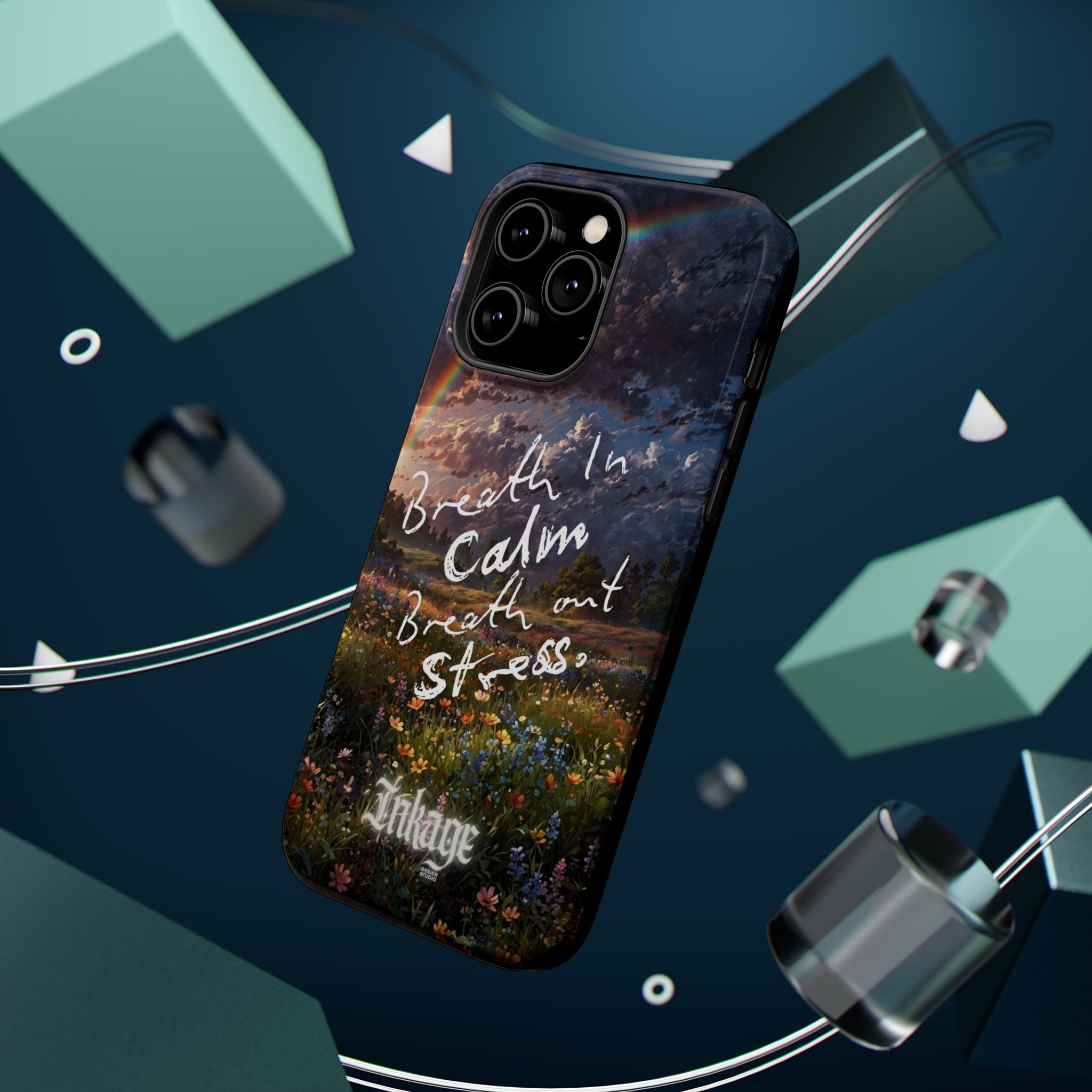"Breath in Calm Breath out Stress" Magnetic Phone Cases (Quote)