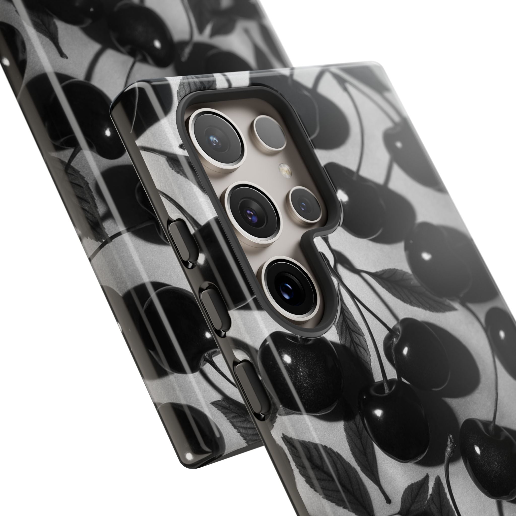 Black Cherry Print Tough Phone Cases (Minimal)