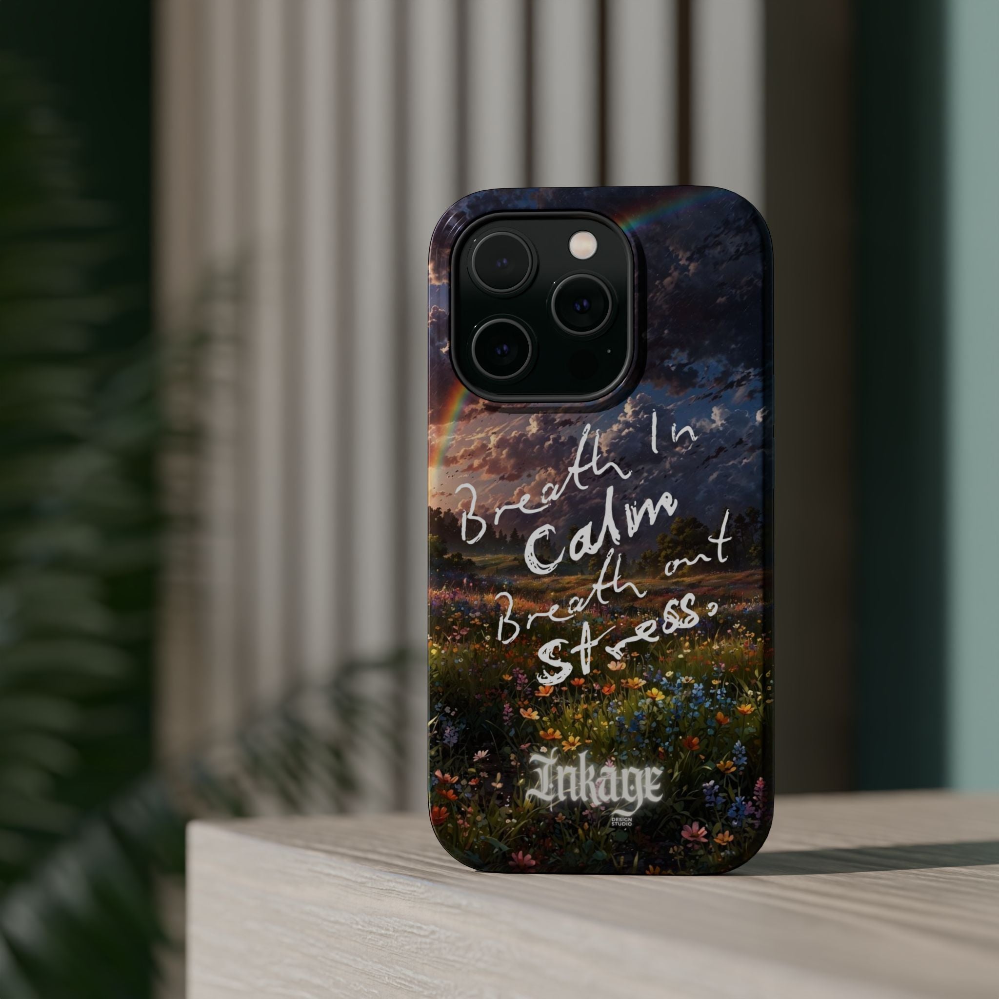 "Breath in Calm Breath out Stress" Magnetic Phone Cases (Quote)