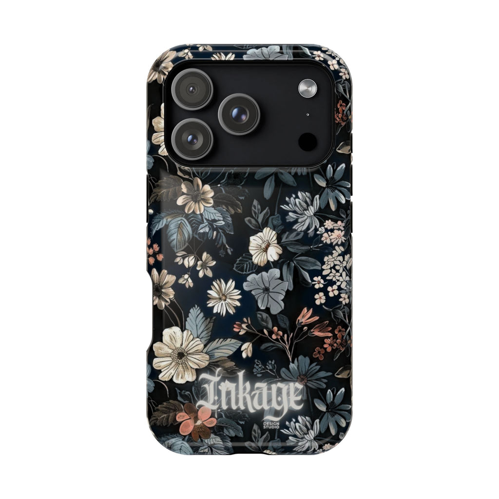Black Florals Magnetic Phone Cases (Minimal)