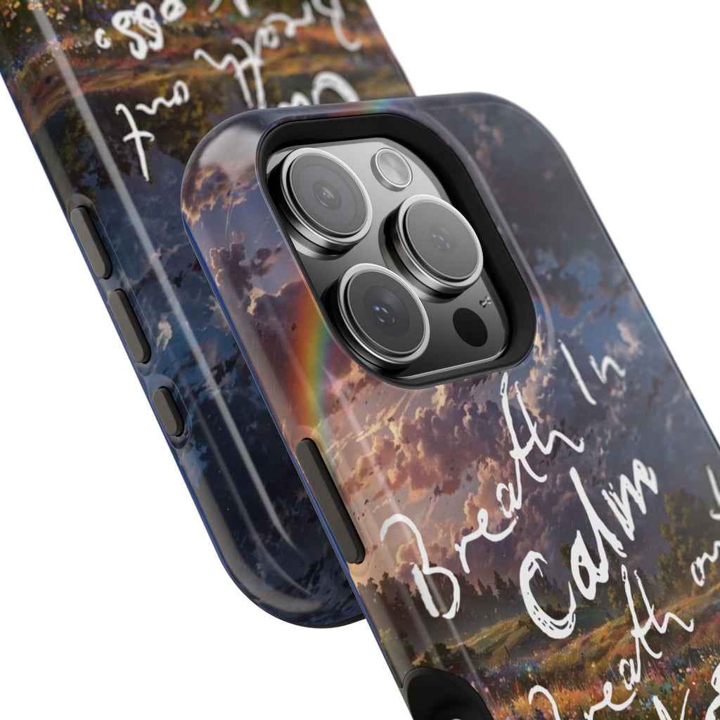 "Breath in Calm Breath out Stress" Quote Magnetic Phone Cases