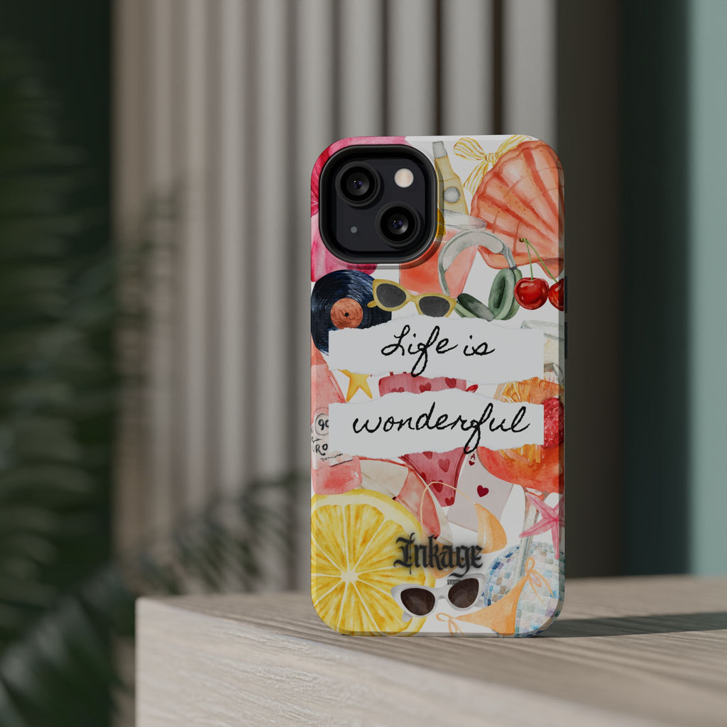 "Life is Wonderful" Quote Magnetic Phone Cases (Quote)