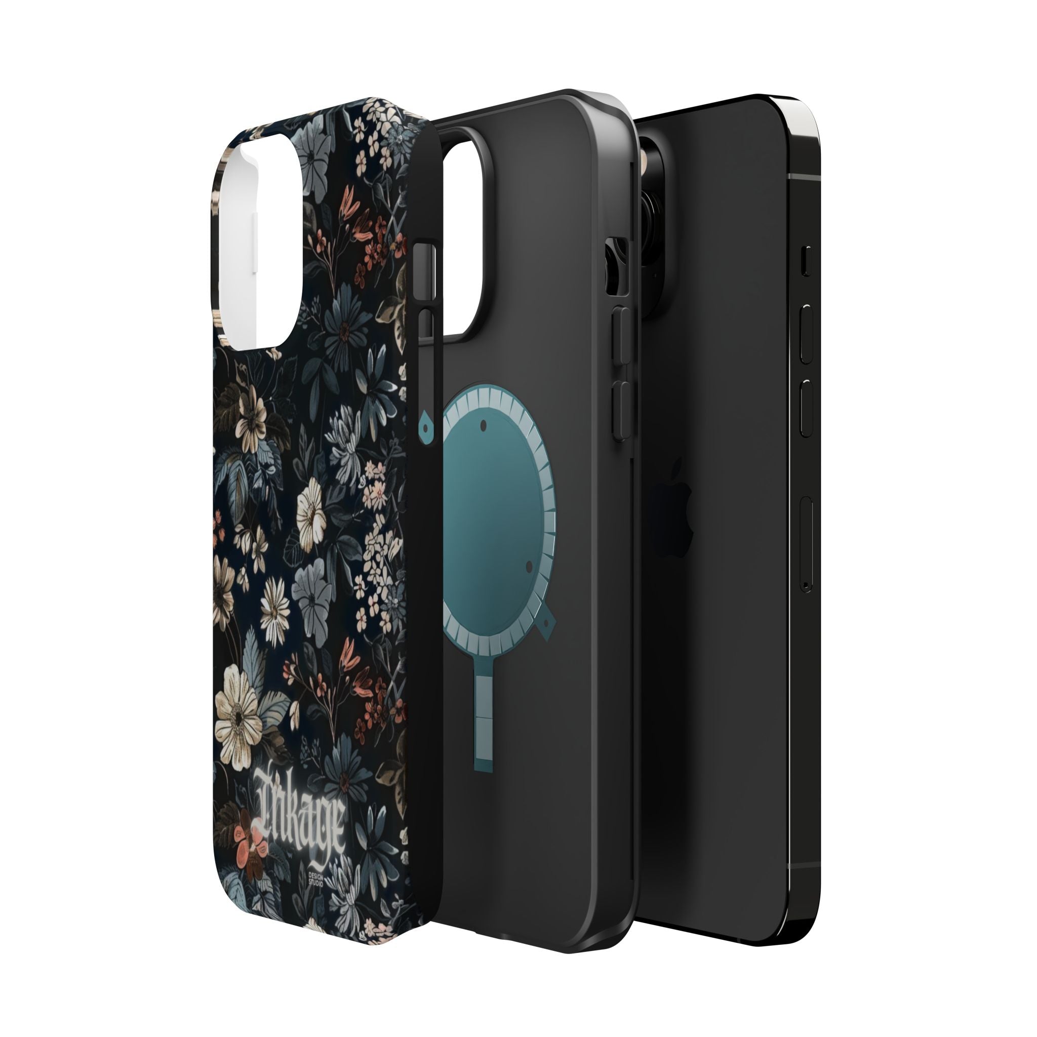 Black Florals Magnetic Phone Cases (Minimal)
