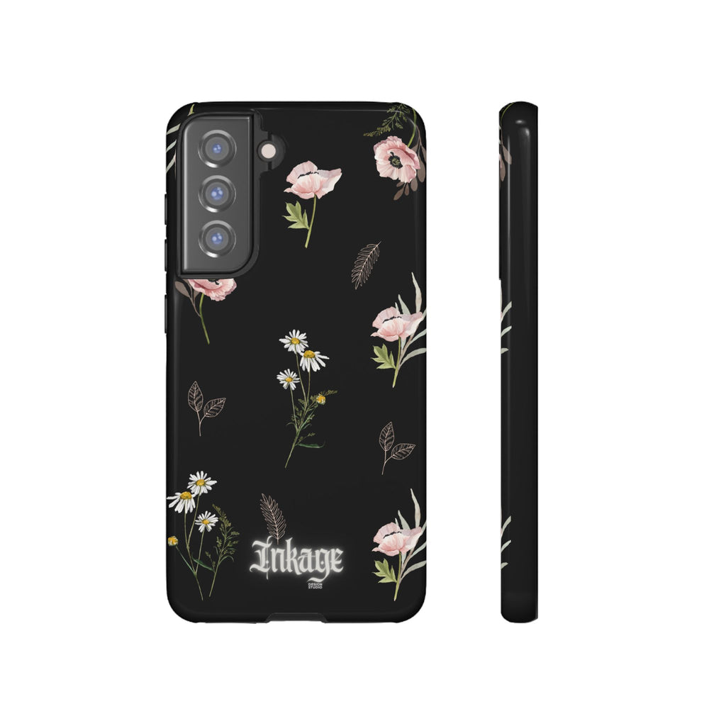 Elegant Black Floral Tough Phone Cases (Minimal)
