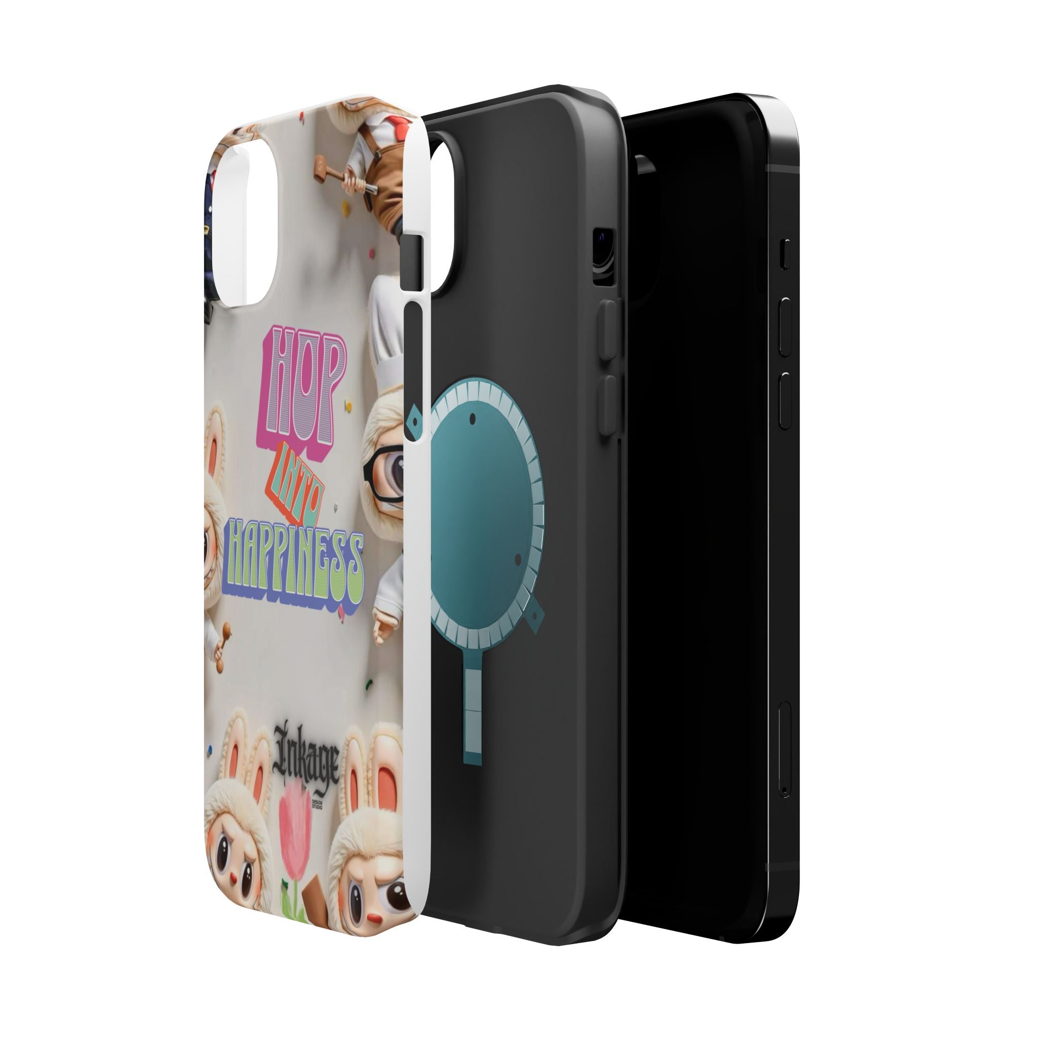"Hop Into Happiness" Quote Magnetic Phone Case (Animation)