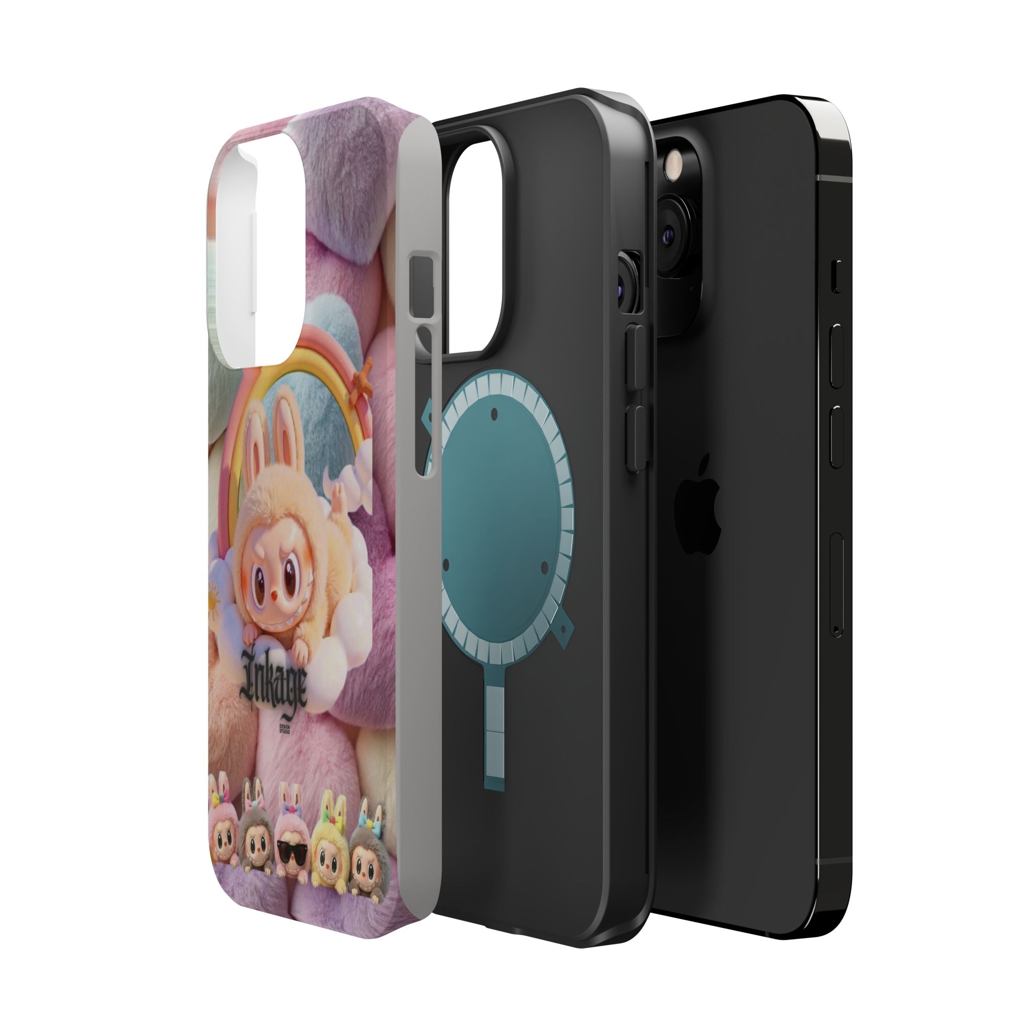 Pastel Rainbow Labubu Magnetic Phone Cases (Animation)