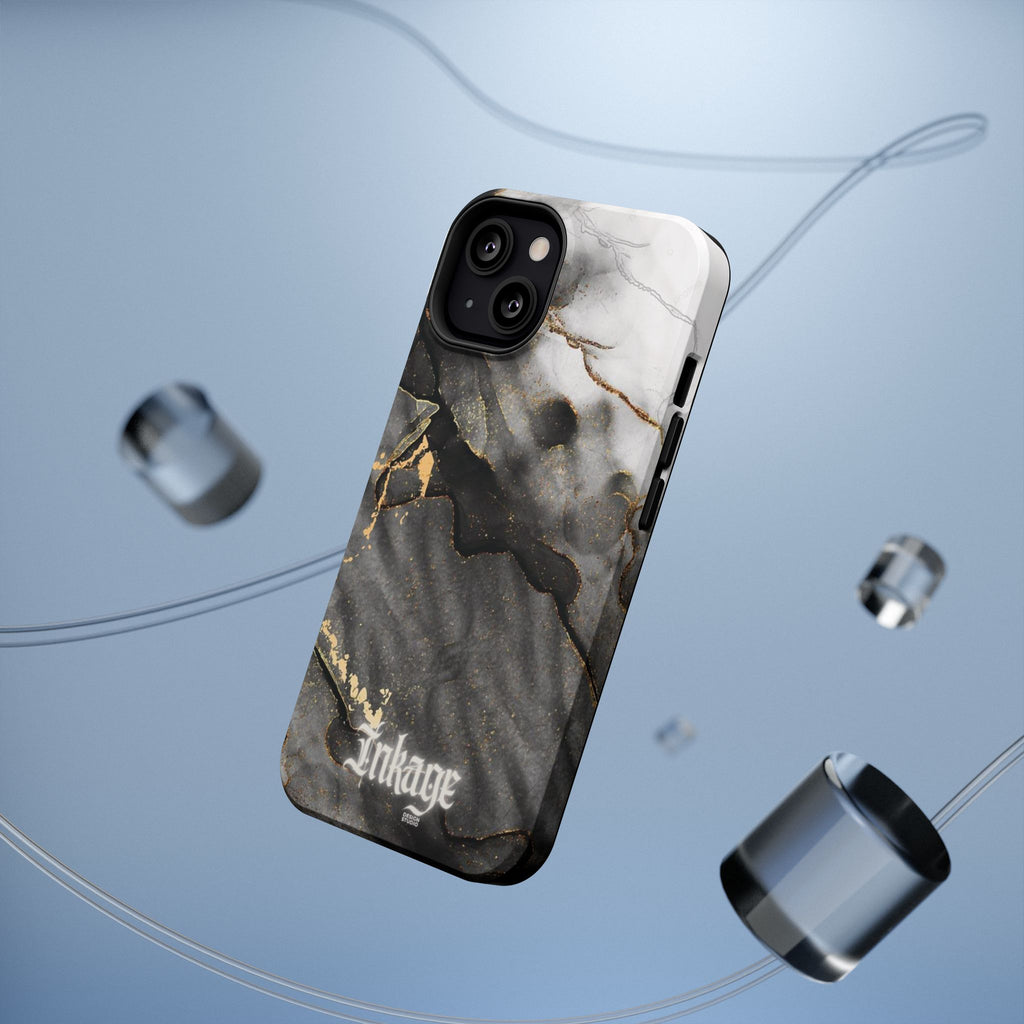 White Noir Marble Gold Foil Magnetic Phone Cases (Minimal)
