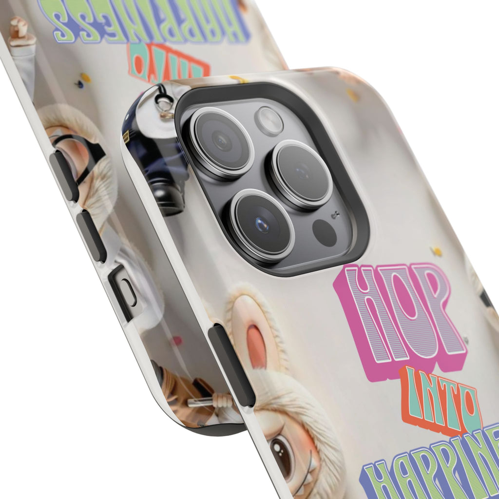"Hop Into Happiness" Quote Magnetic Phone Case (Animation)
