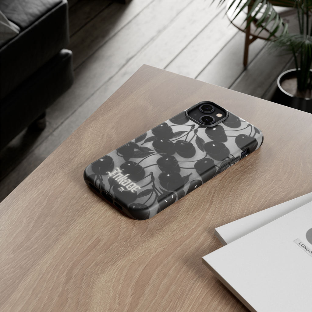 Black Cherry Print Tough Phone Cases (Minimal)