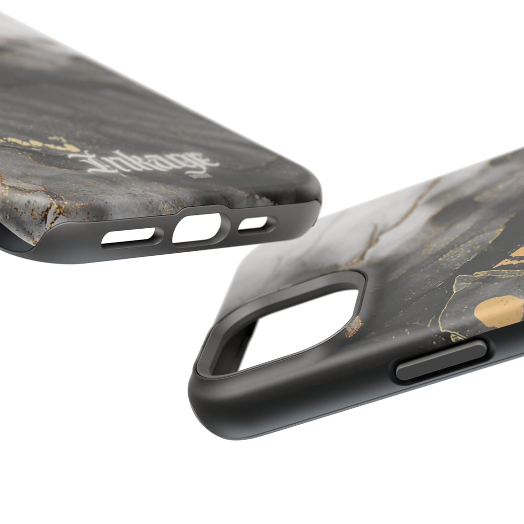 White Noir Marble Gold Foil Magnetic Phone Cases (Minimal)