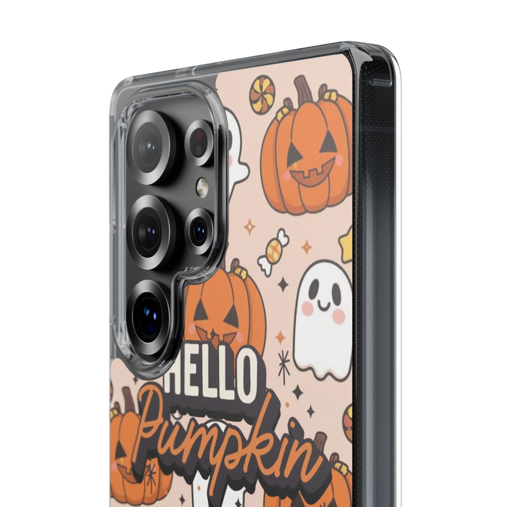 Cute Pumpkin Ghost Clear Impact Phone Case (Season)