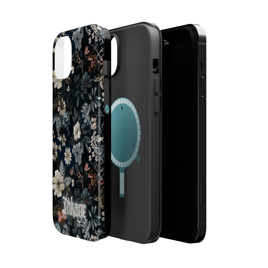 Black Florals Magnetic Phone Cases (Minimal)