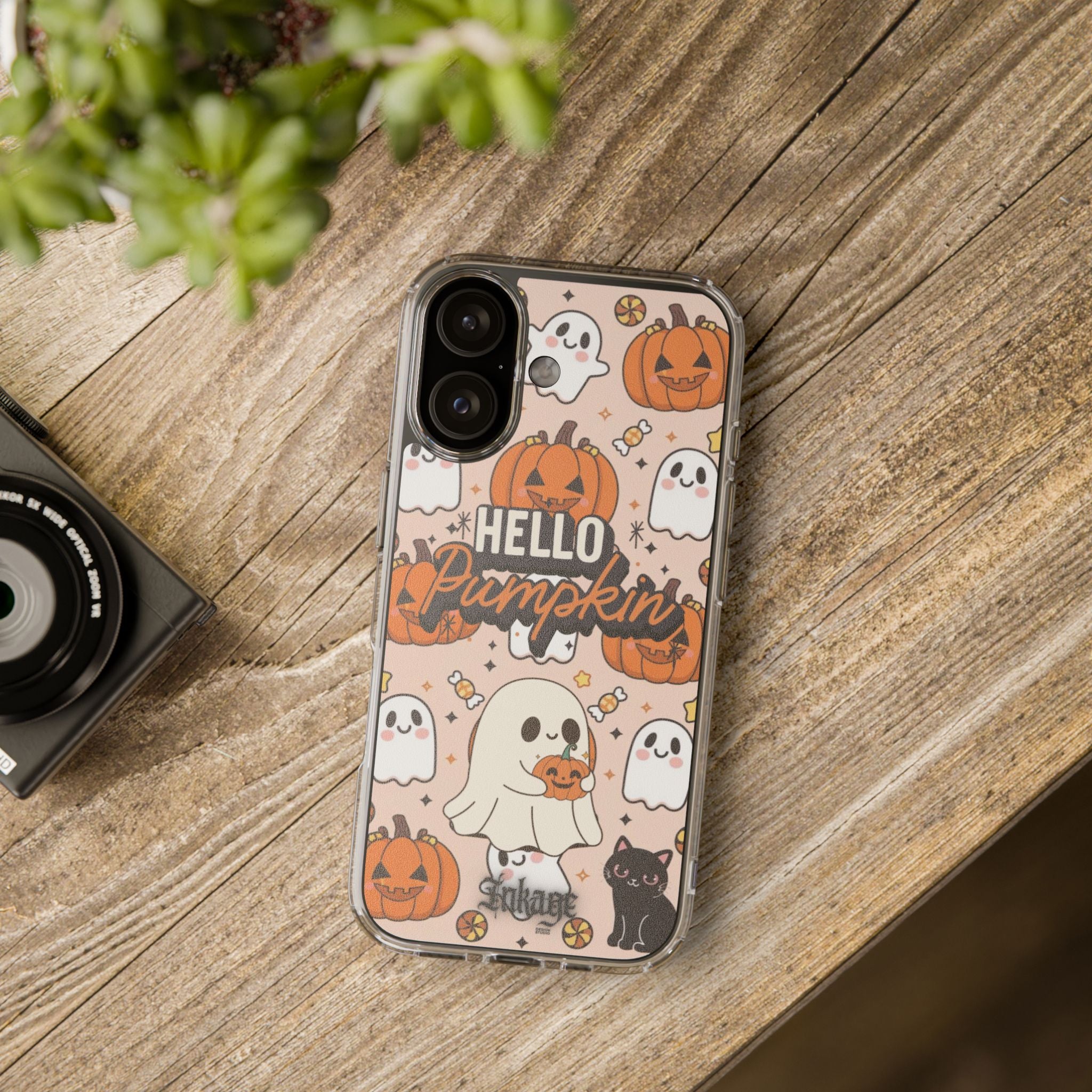 Cute Pumpkin Ghost Clear Impact Phone Case (Season)