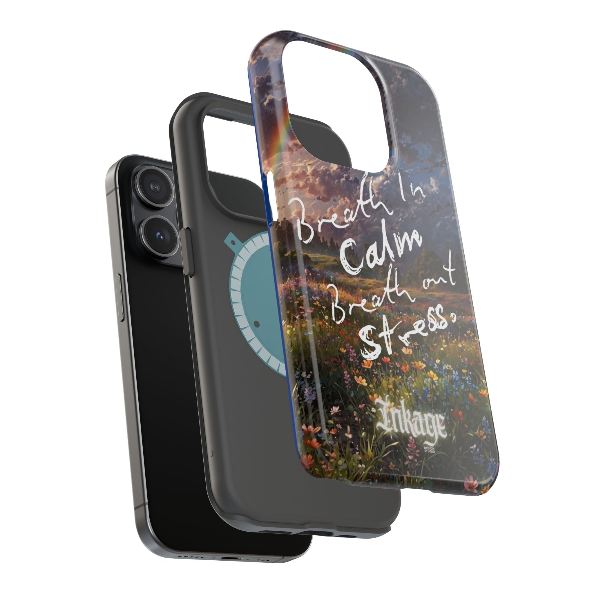 "Breath in Calm Breath out Stress" Quote Magnetic Phone Cases