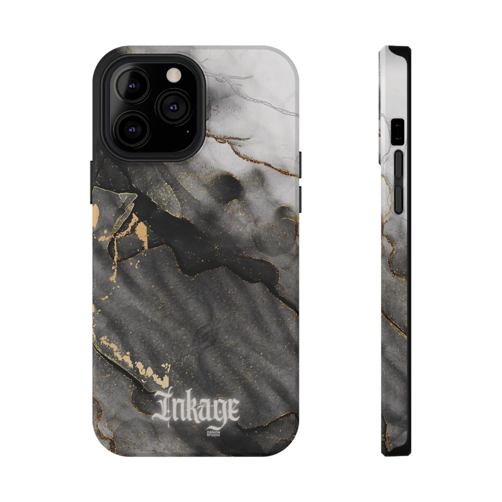 White Noir Marble Gold Foil Magnetic Phone Cases (Minimal)