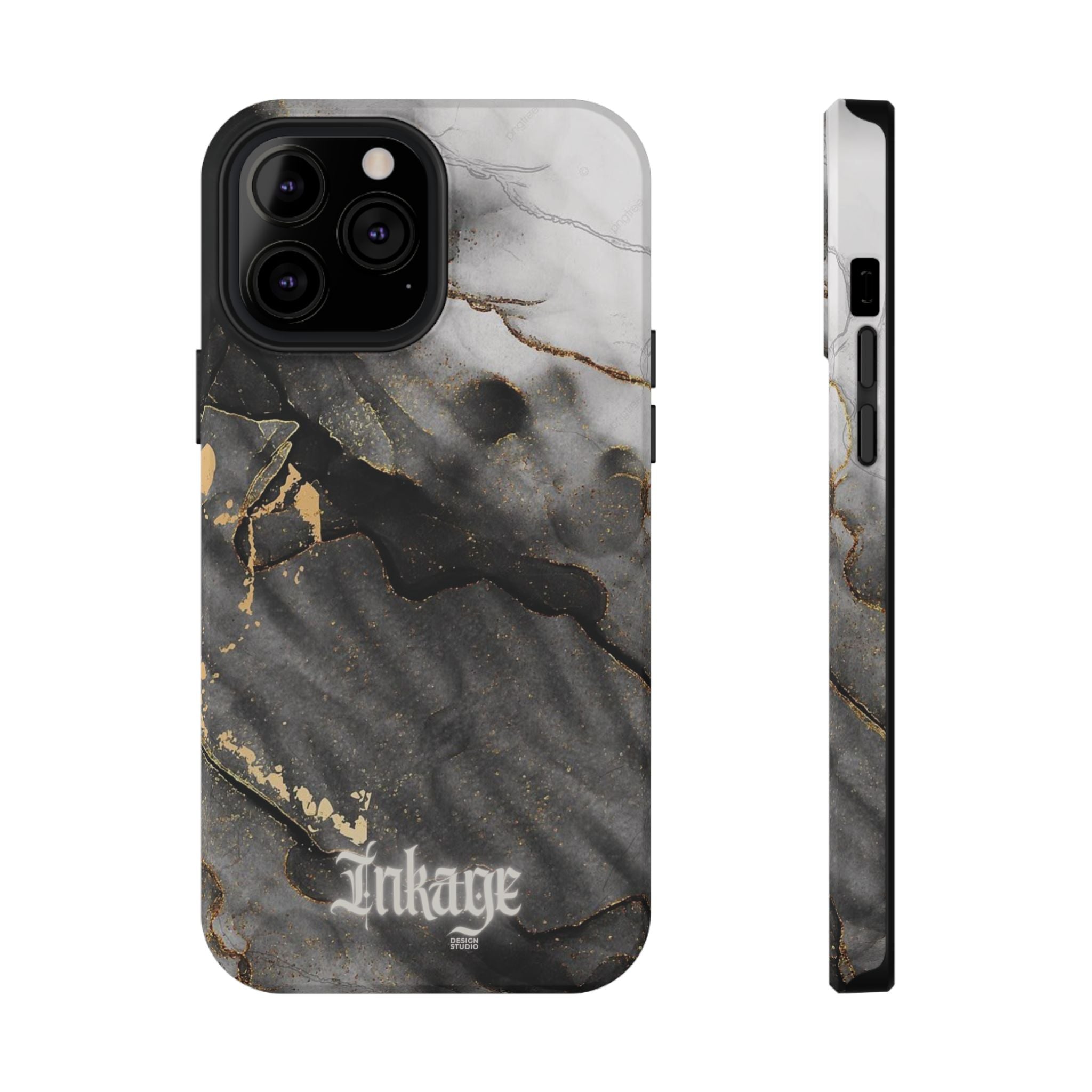 White Noir Marble Gold Foil Magnetic Phone Cases (Minimal)