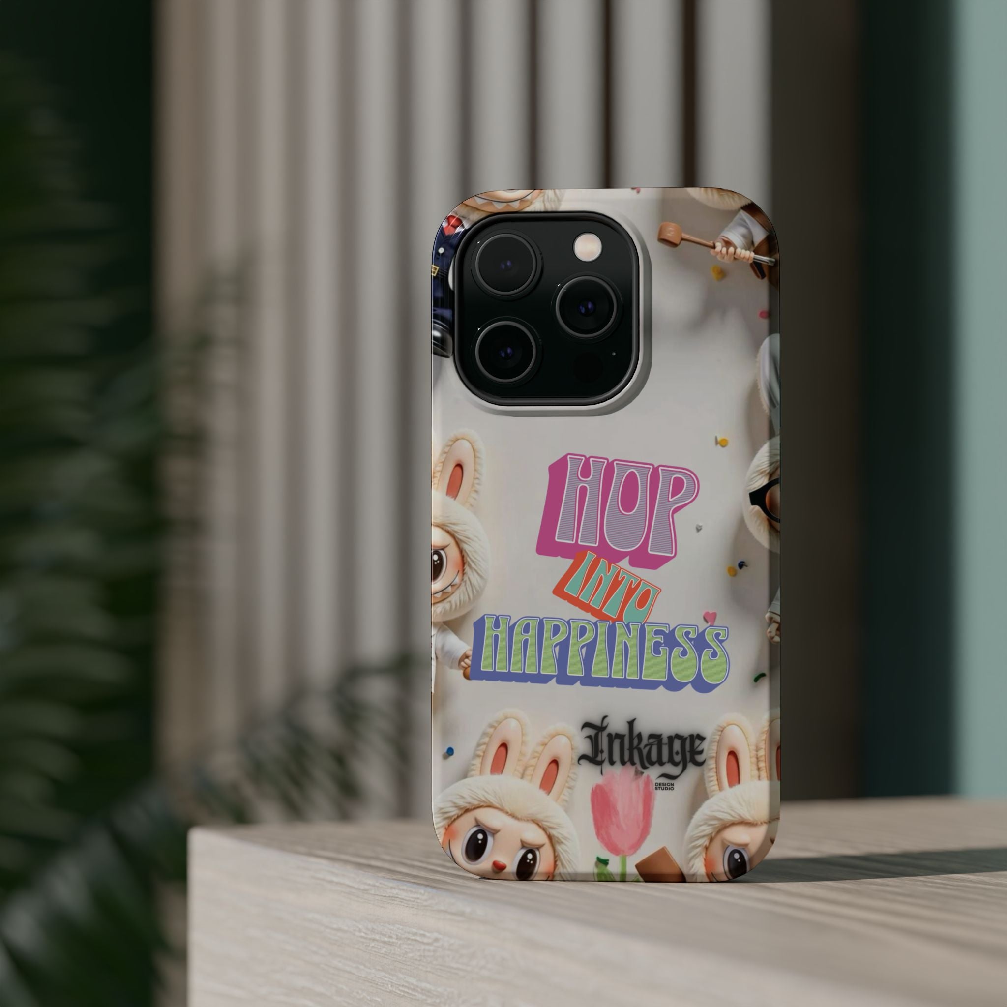 "Hop Into Happiness" Quote Magnetic Phone Case (Animation)