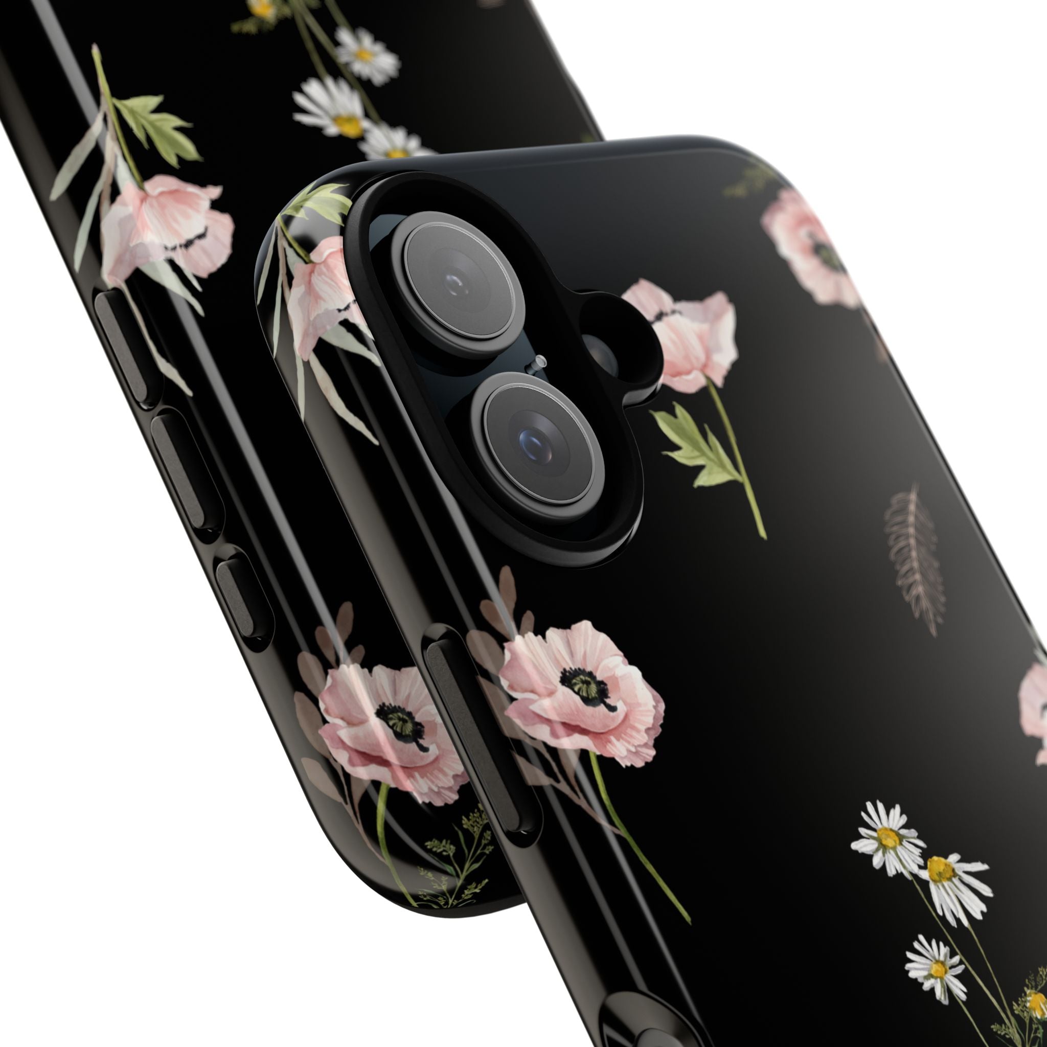 Elegant Black Florals Tough Phone Cases (Minimal)
