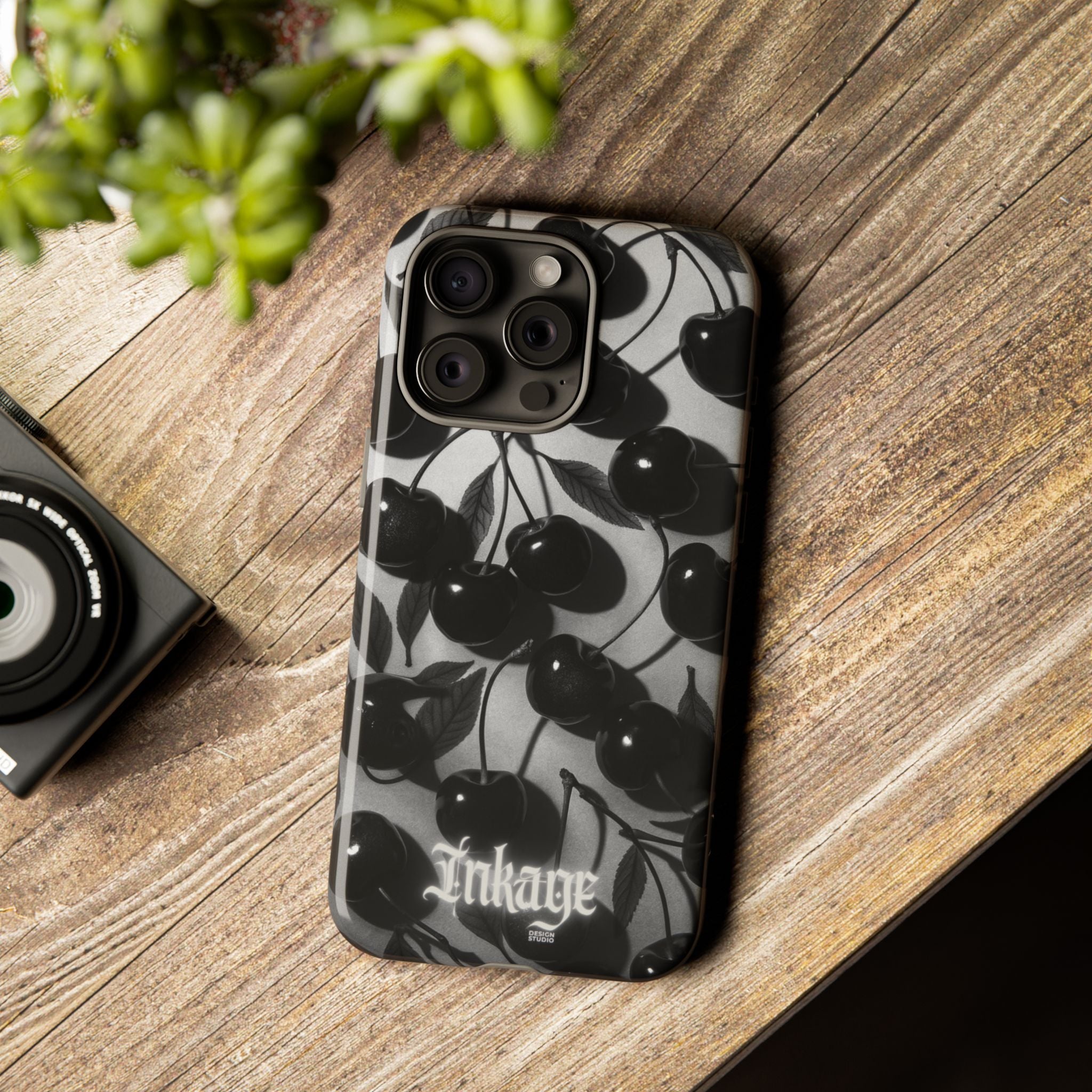 Black Cherry Print Tough Phone Cases (Minimal)